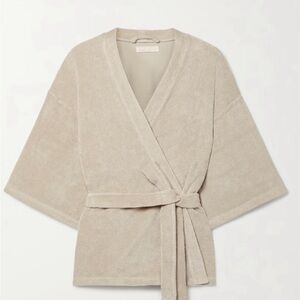 Suzi Kondi Cream Kimono-Style Belted Wrap robe